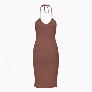 Wilfred Lanai Midi Bodycon Mocha Sorbet Dress